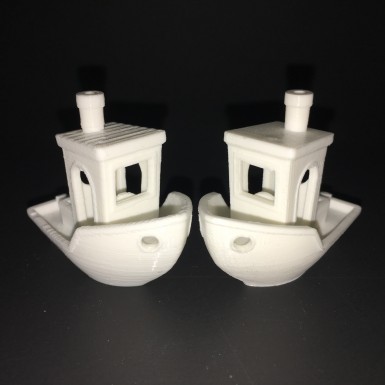 White PLA 200 microns(left0 vs 50 microns